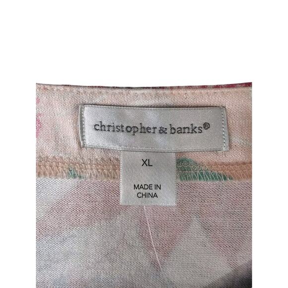 Christopher & Banks Womens Sz XL NWT Multicolor Floral Fairy Soft Relaxed Blouse - Picture 4 of 13